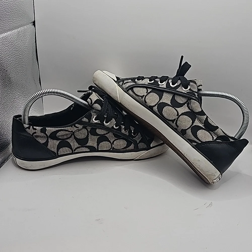 Coach Barrett Sneakers womens Black White size 7.5 - Picture 5 of 9